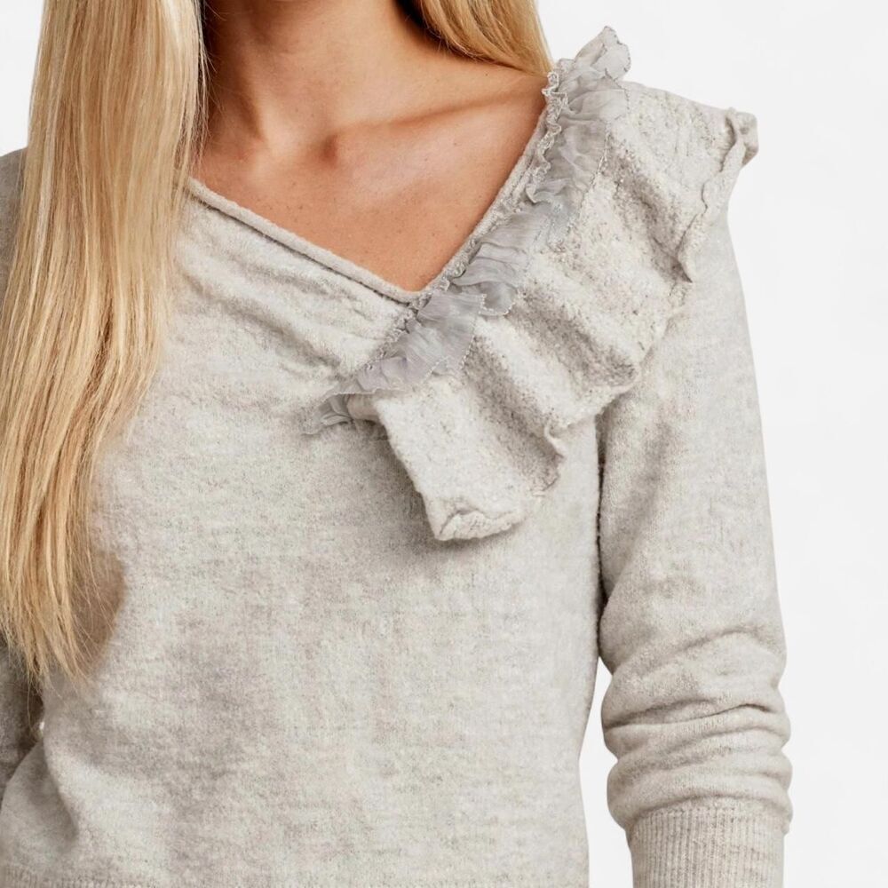 True Vintage Ruffle Balletcore Knit Sweater.